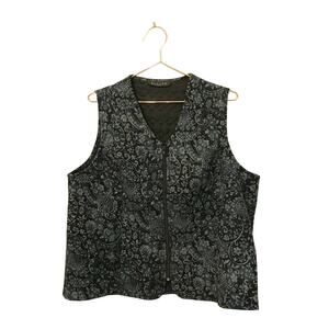 Vintage Lana Lee Canada quilted blue paisley floral vest see measurements